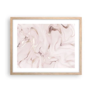 Plakat i ramme af lyst egetræ - I et lyserødt tørklæde - 50x40 cm