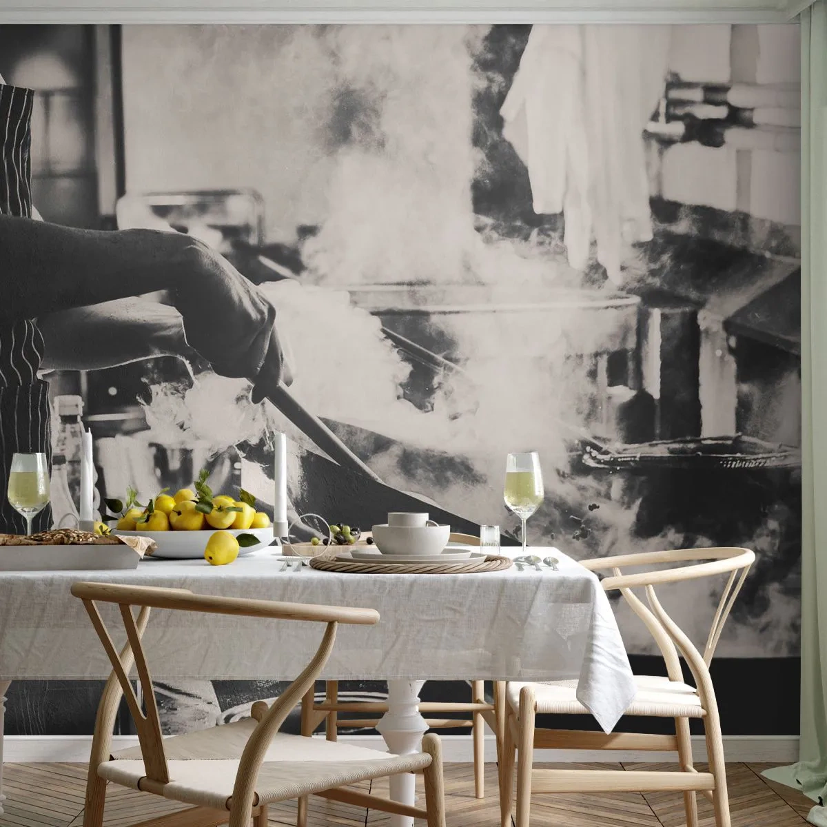 Fototapet Premium Canvas - Smagernes alkymi - Køkken, Gastronomi, Restaurant - 350x256 cm