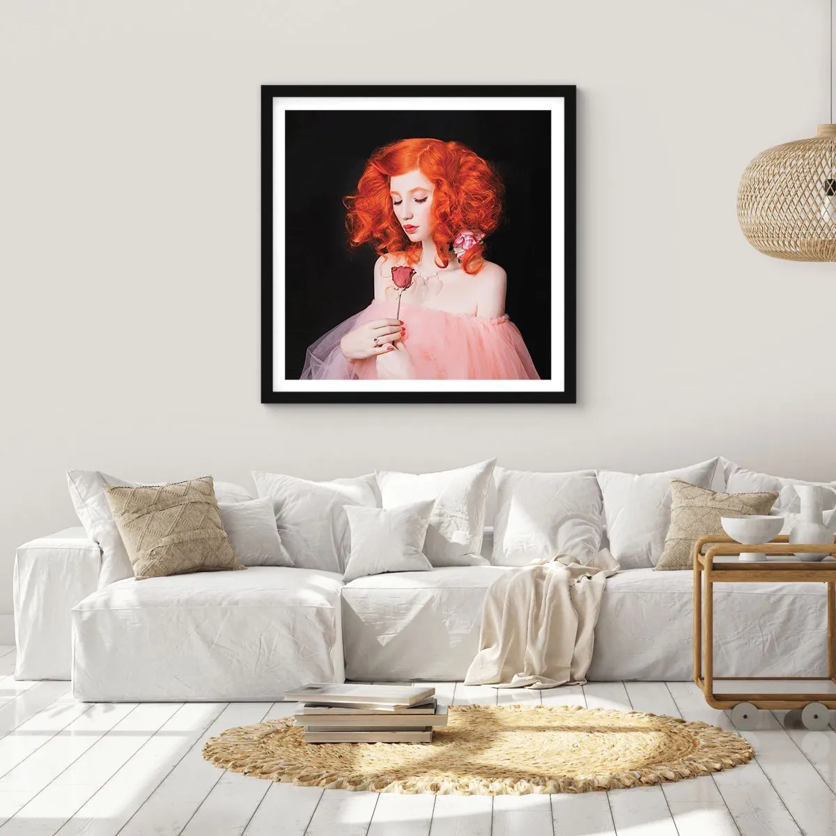 Plakat i sort ramme - I barokstil - 30x30 cm