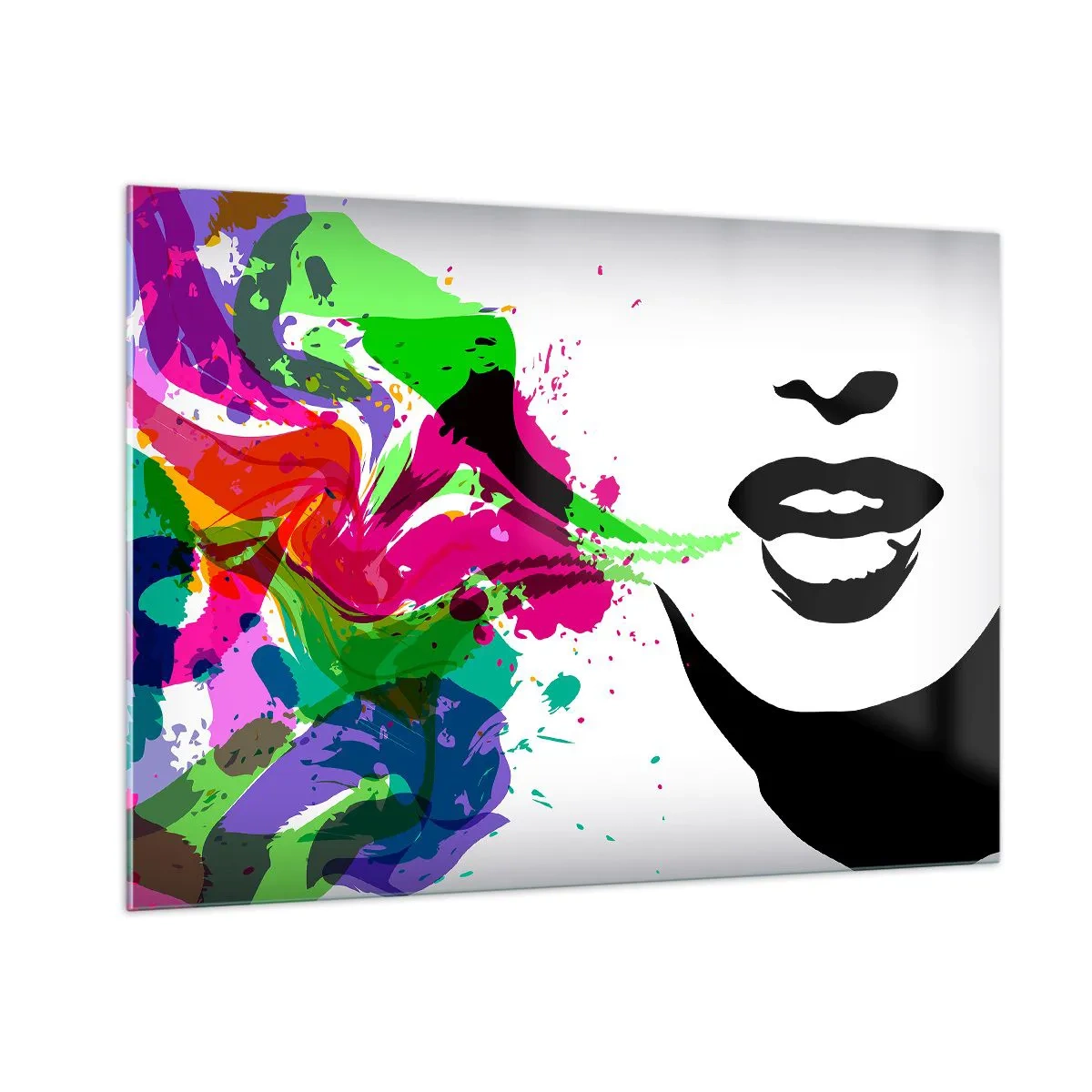 Billede på glas - En historie i alle regnbuens farver - 100x70 cm