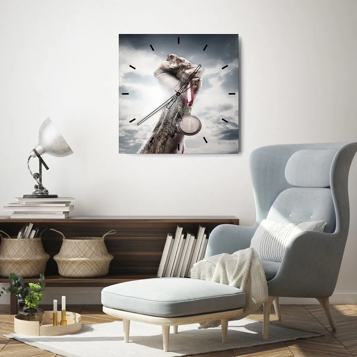 Vægur, Uret - Per aspera ad astra - 40x40 cm