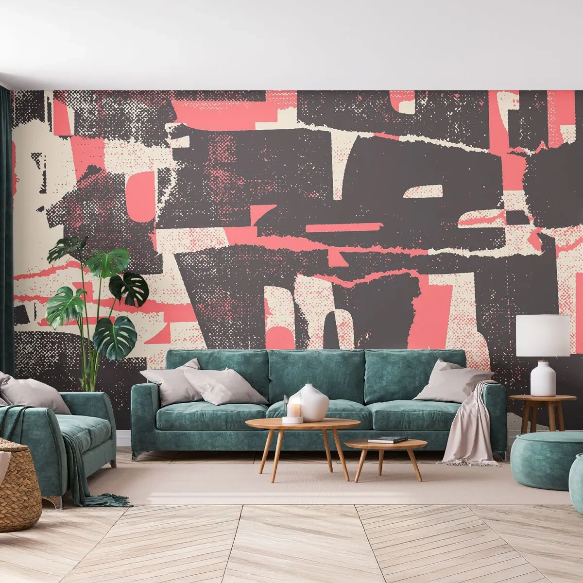 Fototapet Premium Canvas - Al trængsel og travlhed - Collage, Ældret, Stykke - 100x70 cm