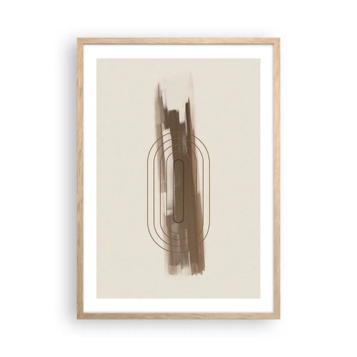 Plakat i ramme af lyst egetræ - Et pust af gråvejr - 50x70 cm