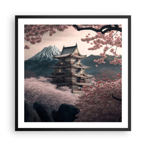 Plakat i sort ramme - Kirsebærblomsternes land - 60x60 cm