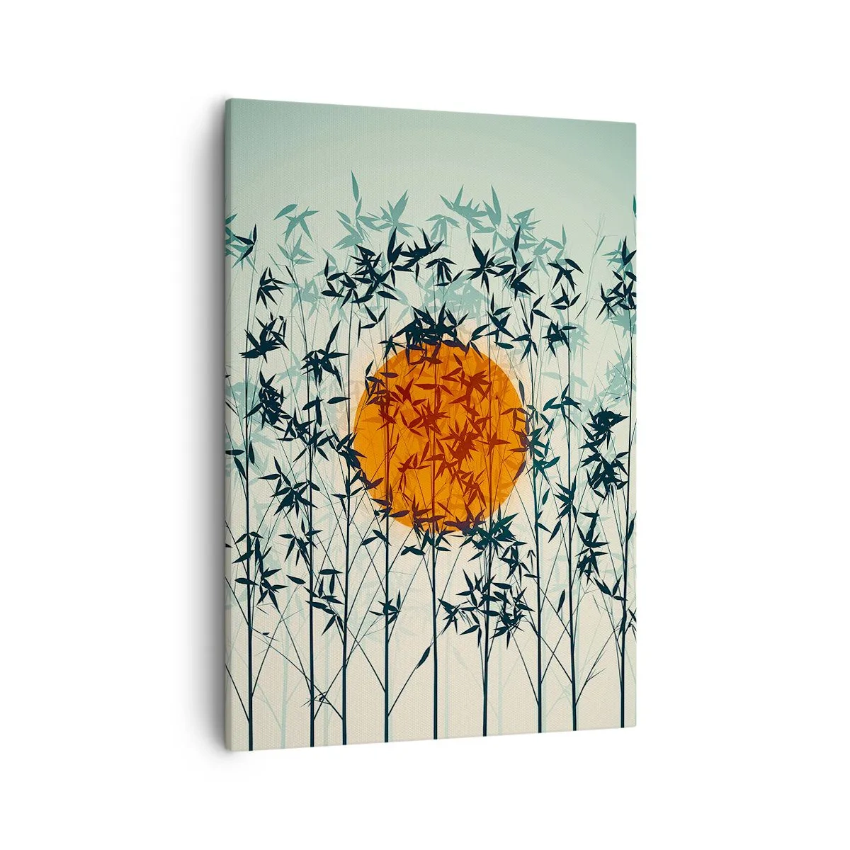 Lærredstryk - Billede på lærred - Japansk sol - 50x70 cm