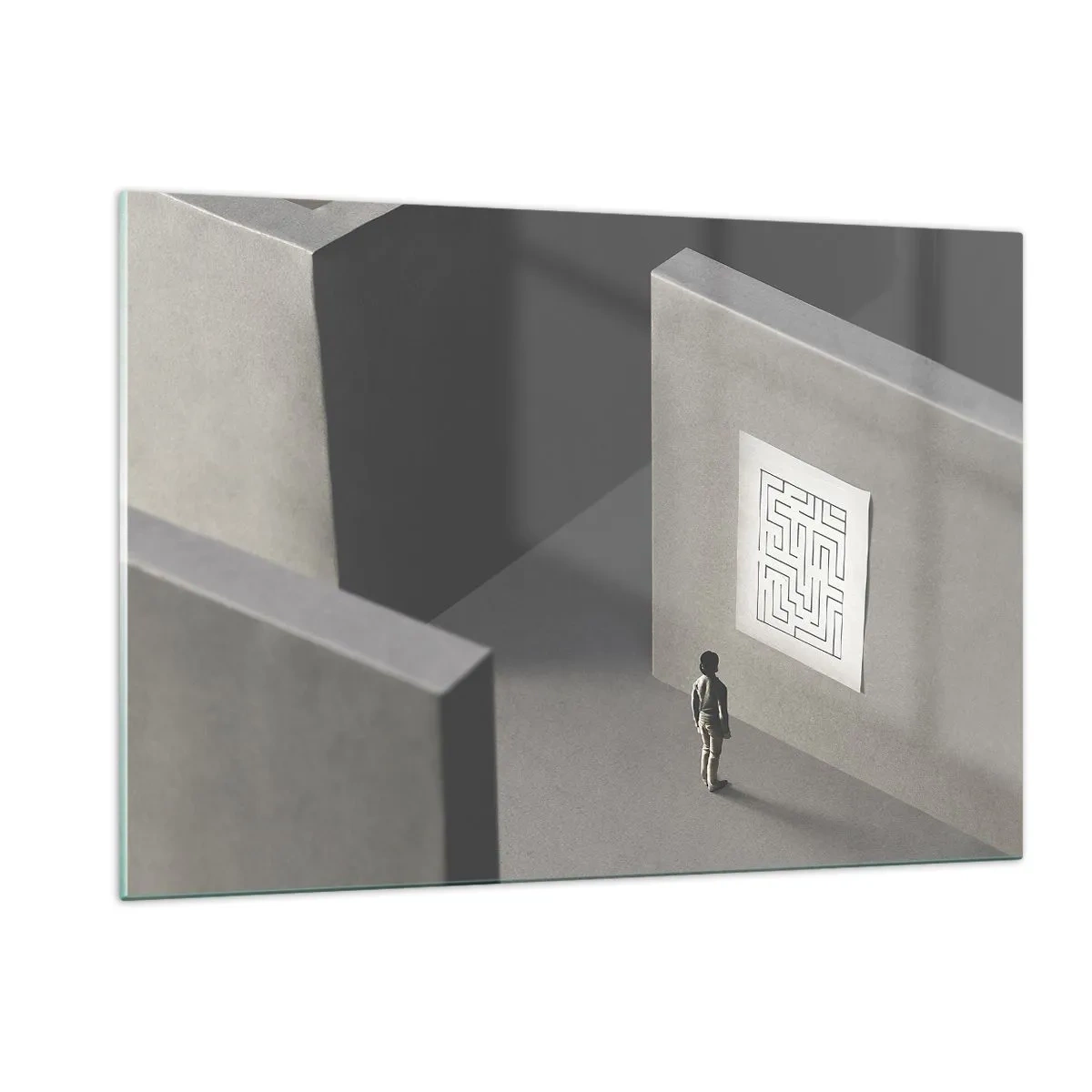 Billede på glas - Men hvor er jeg? - 120x80 cm