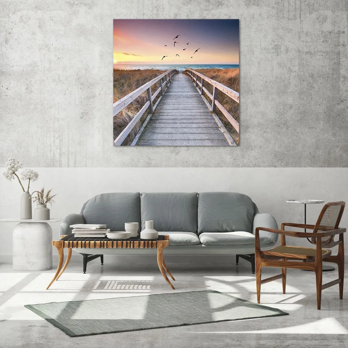 Billede på glas - Rummet med højder - 60x60 cm