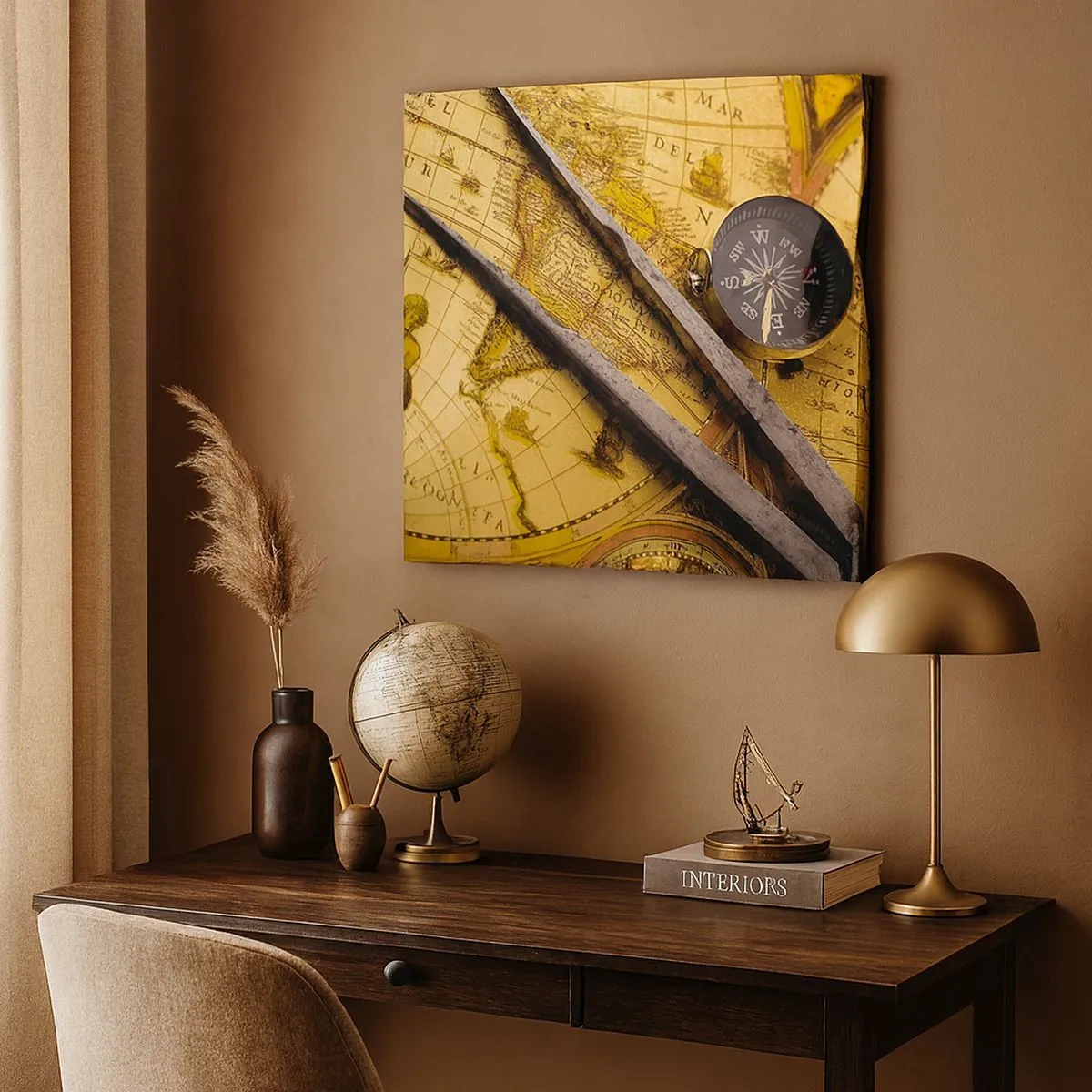 Lærredstryk - Billede på lærred - Hvor er skattene? - 30x30 cm