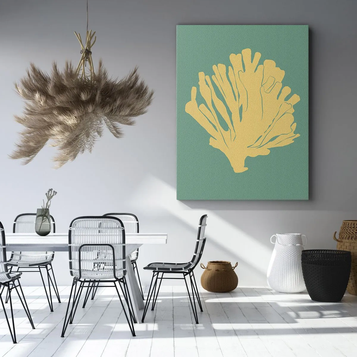 Lærredstryk - Billede på lærred - En busk af undervandsskov - 65x120 cm