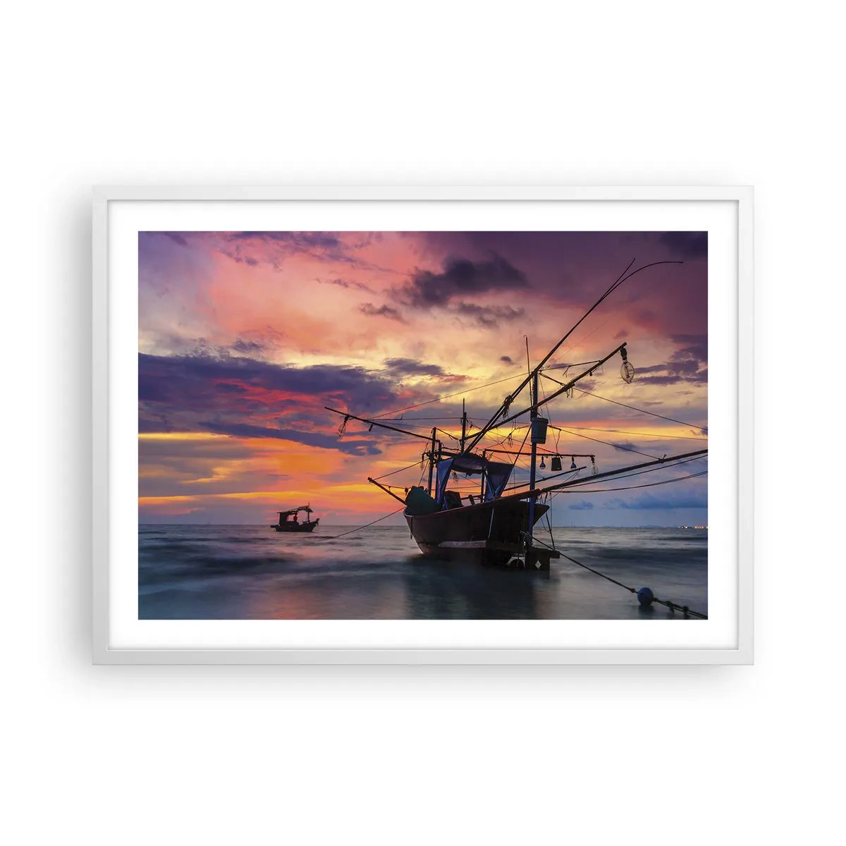 Plakat i hvid ramme - En eksotisk aften - 70x50 cm