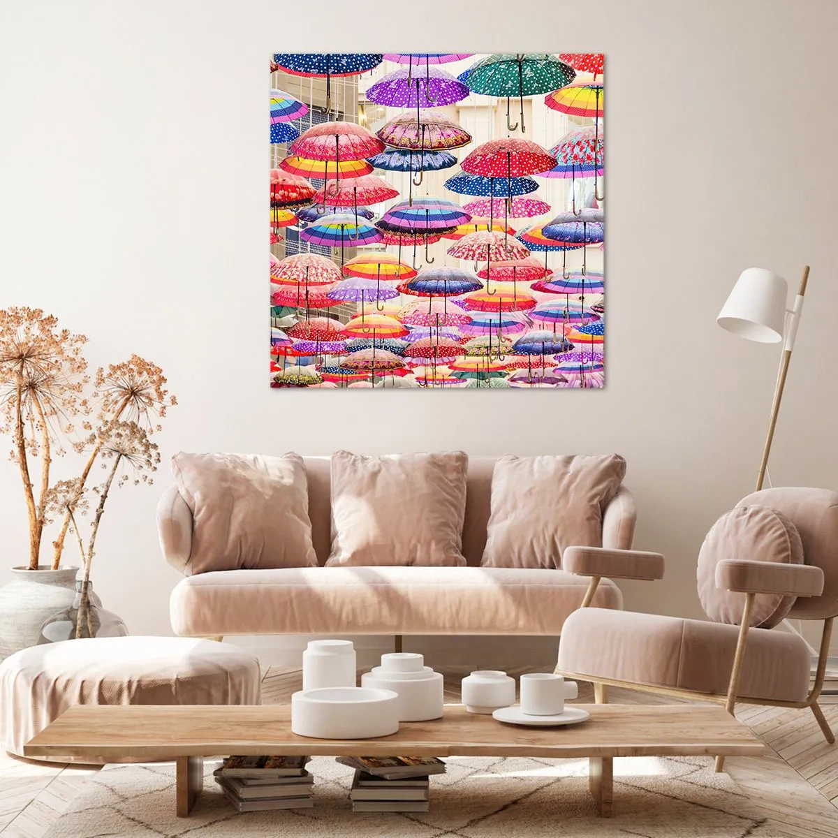 Lærredstryk - Billede på lærred - Engen i byen - 50x50 cm