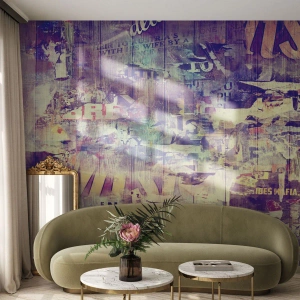 Fototapet Standard Eco - Abstrakt plakattekstur på træbaggrund - 100x70cm - Og det er alt, hvad der vil være tilbage - Moderne vægdekoration til stue og soveværelse ARTTOR