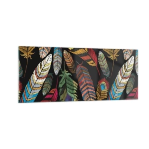 Billede på glas - Fuglekarneval - 100x40 cm