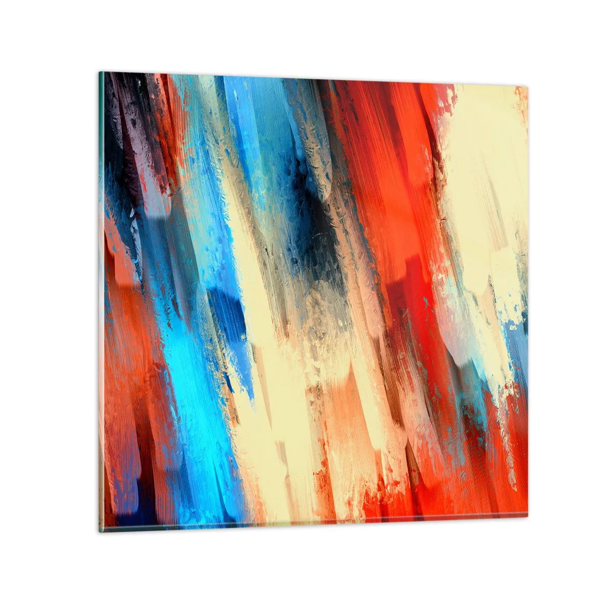 Billede på glas - En kaskade af farver - 40x40 cm