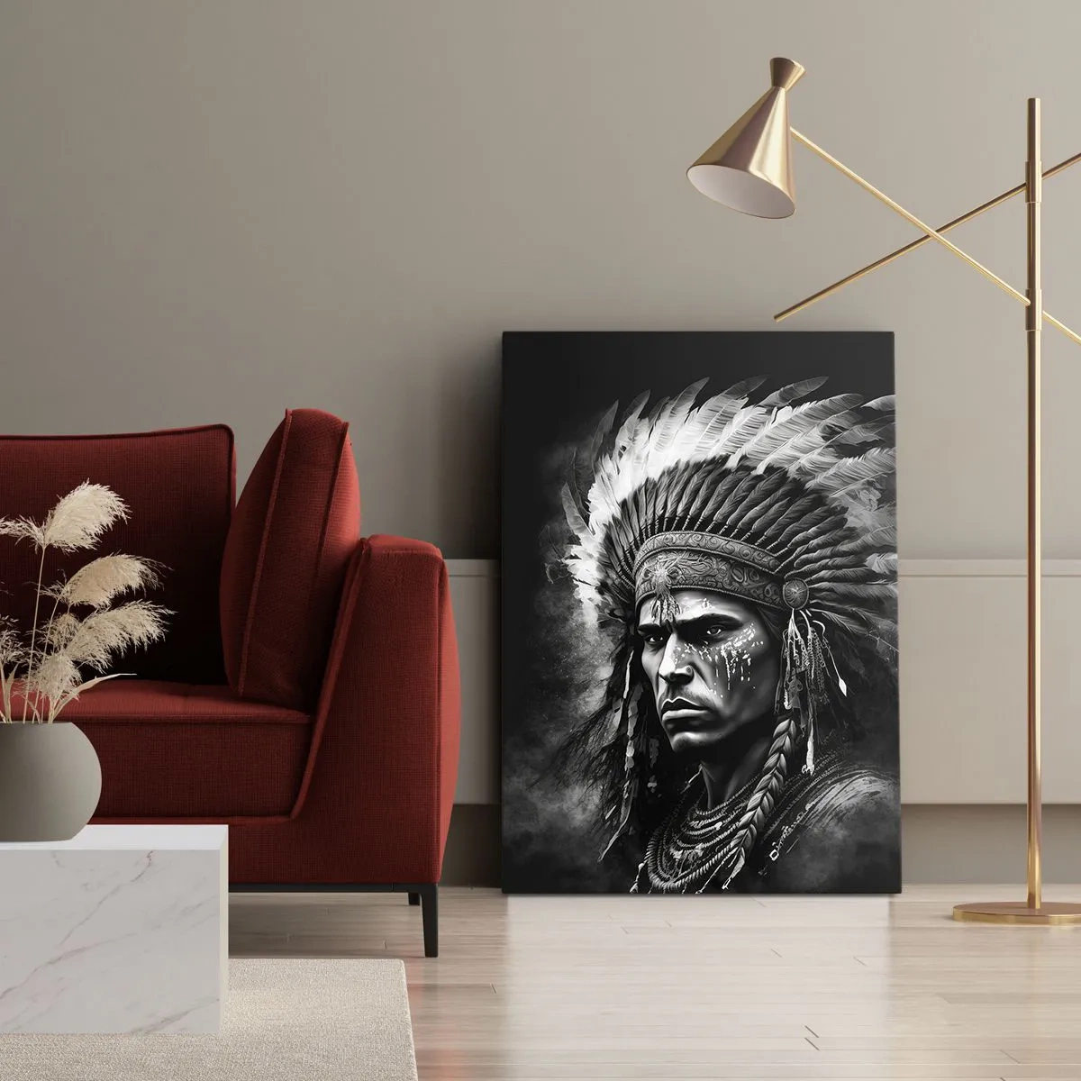 Lærredstryk - Billede på lærred - Leder og kriger - 50x70 cm