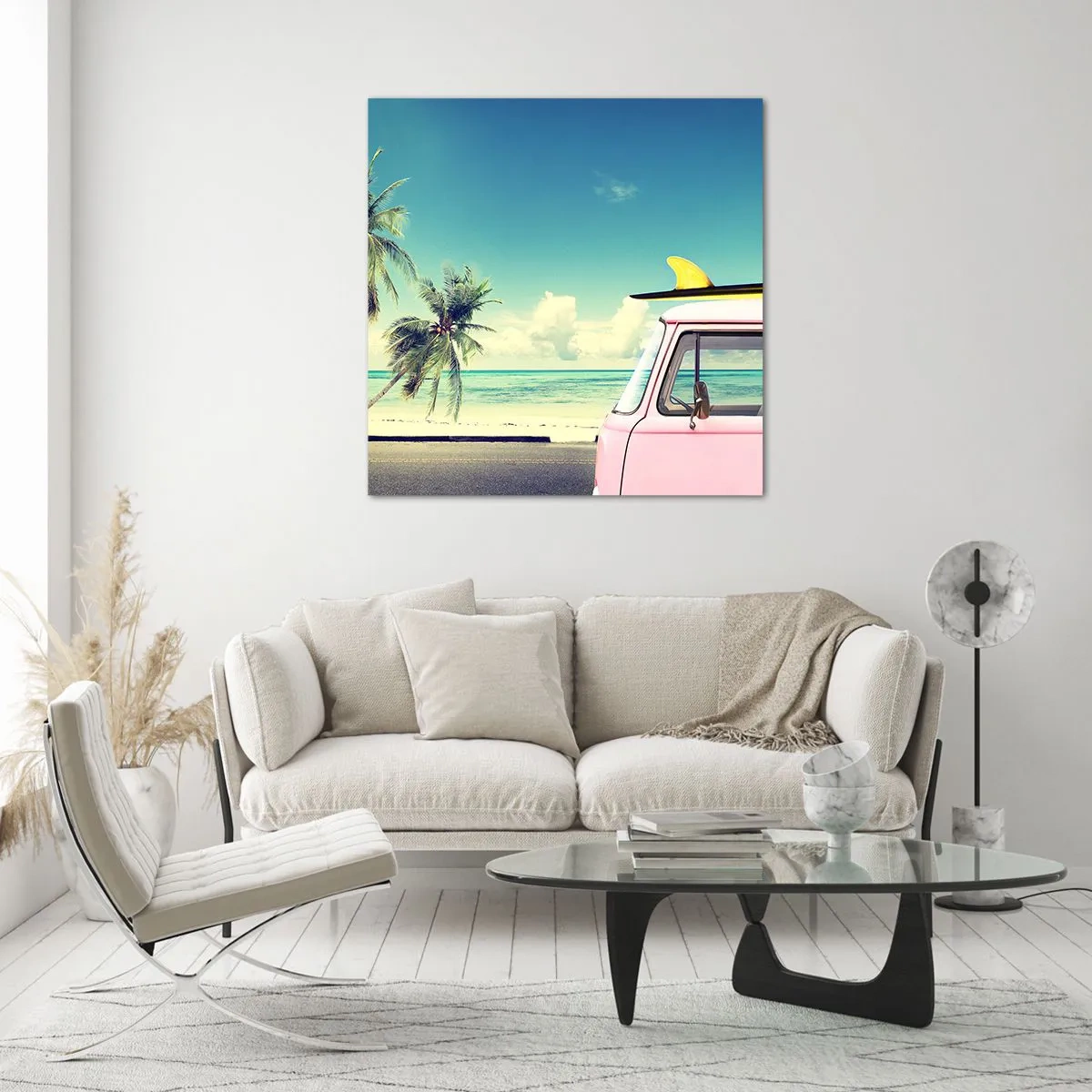 Billede på glas - Ferietid til at starte - 50x50 cm