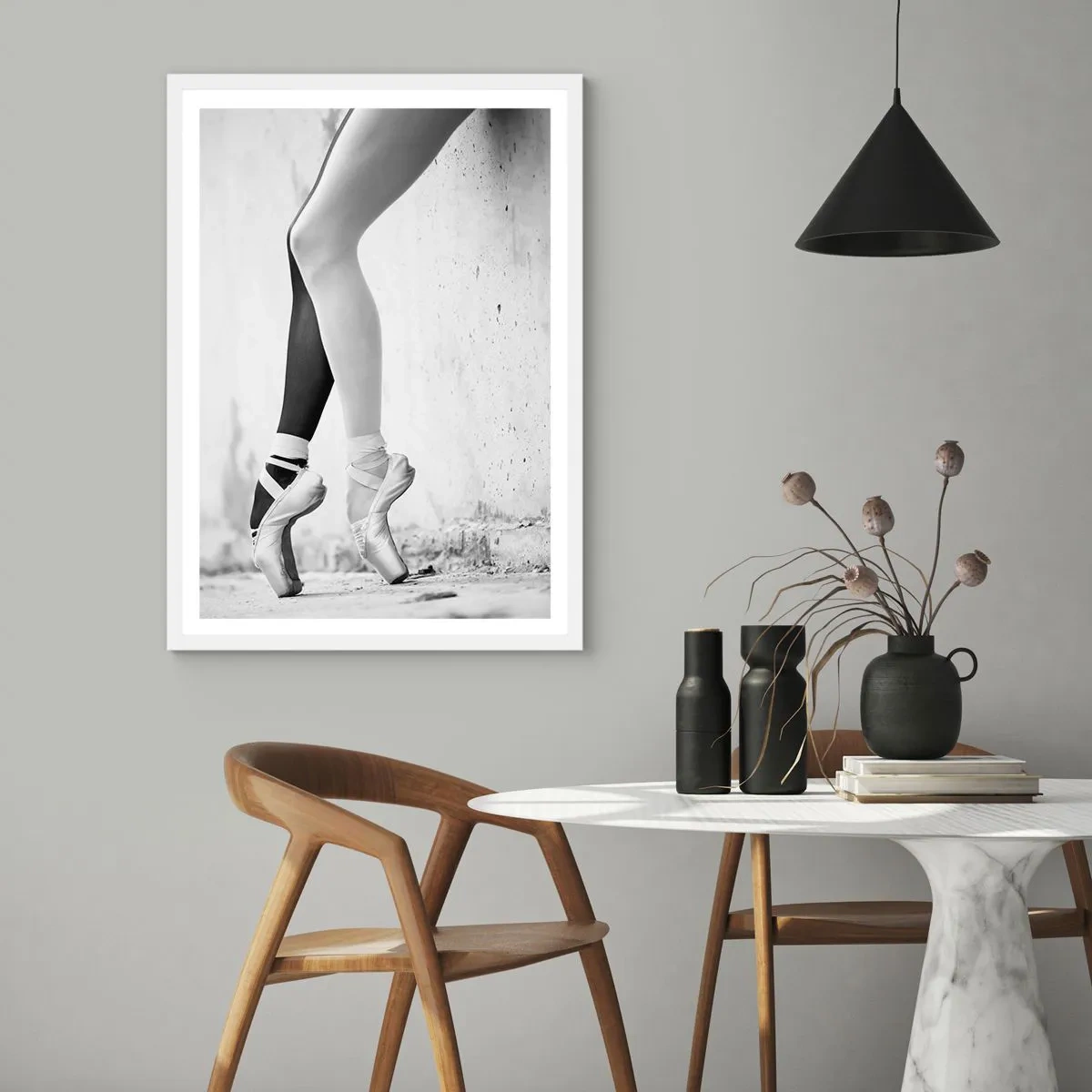 Plakat i hvid ramme - Ballerina, voila! - 70x100 cm