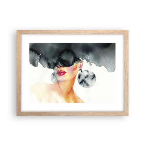 Plakat i ramme af lyst egetræ - Hemmeligheden bag elegance - 40x30 cm