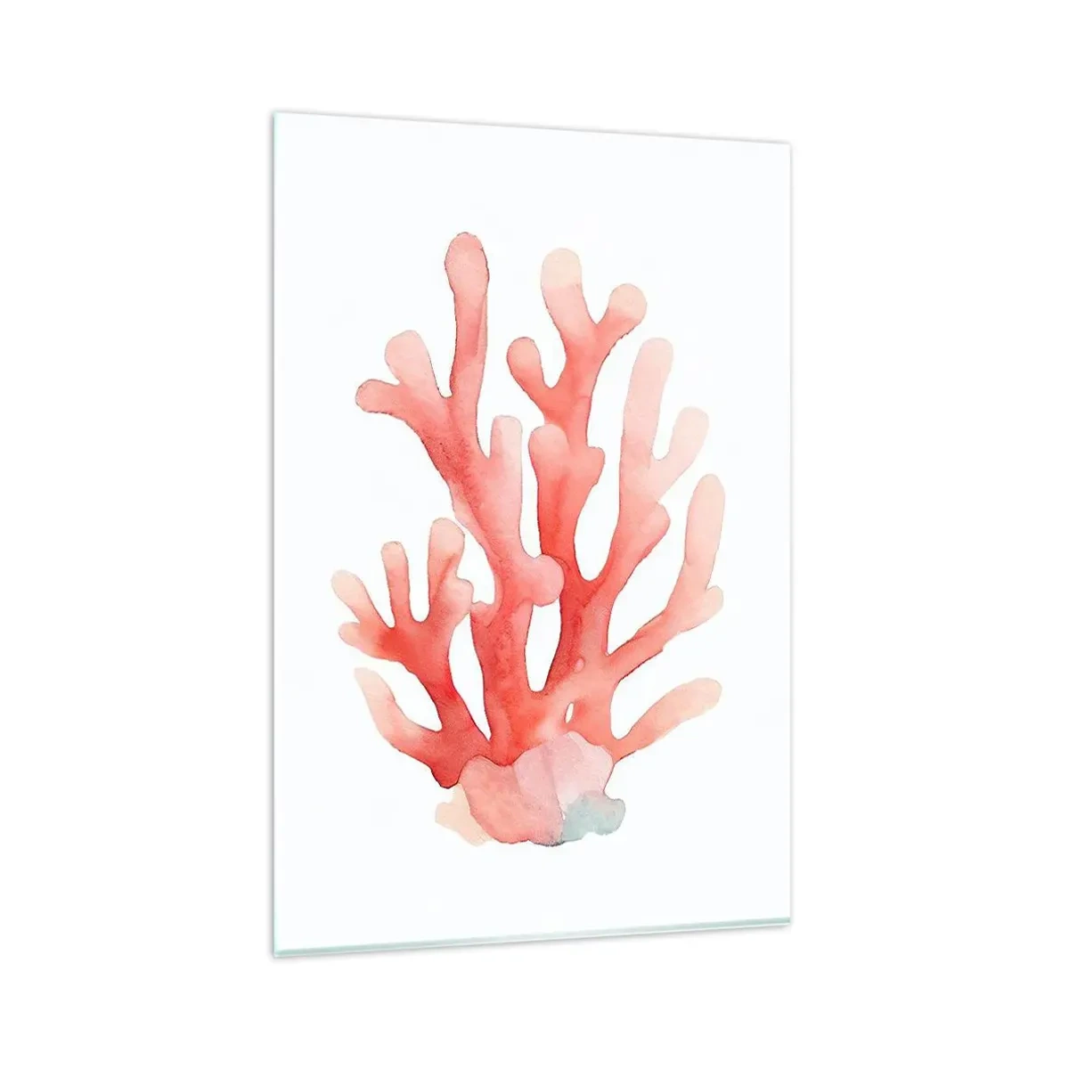 Billede på glas - Farven koral - 80x120 cm