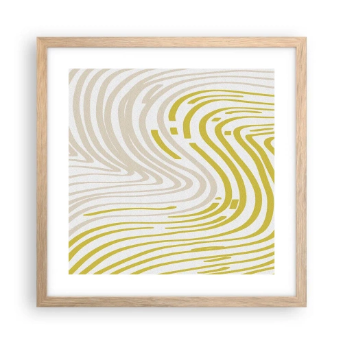Plakat i ramme af lyst egetræ - Komposition med et blidt sving - 40x40 cm