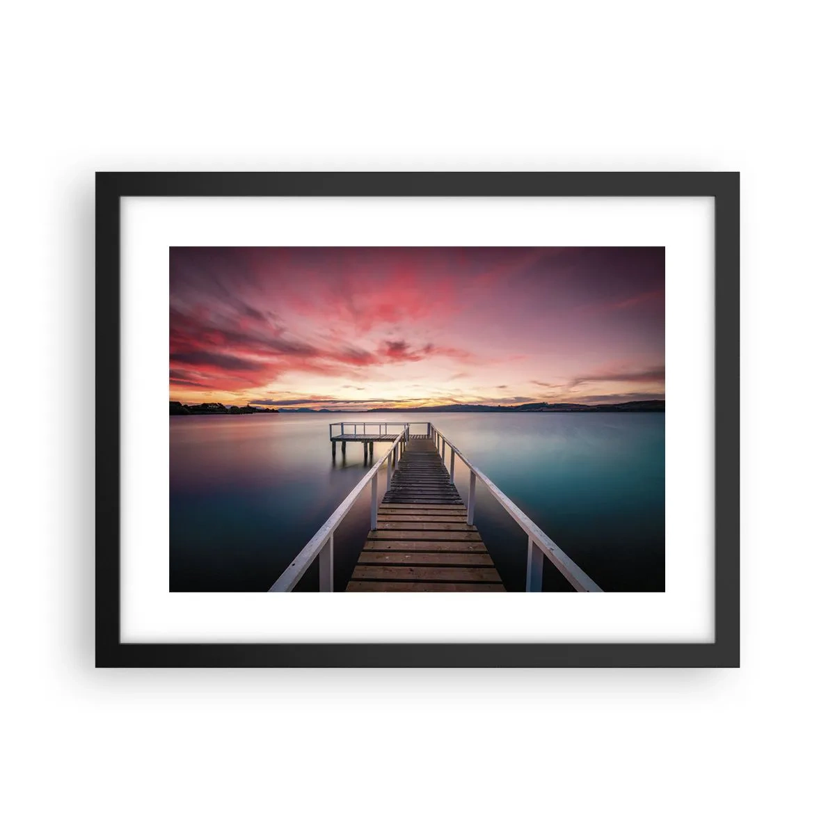 Plakat i sort ramme - Aftenens blide flamme - 40x30 cm