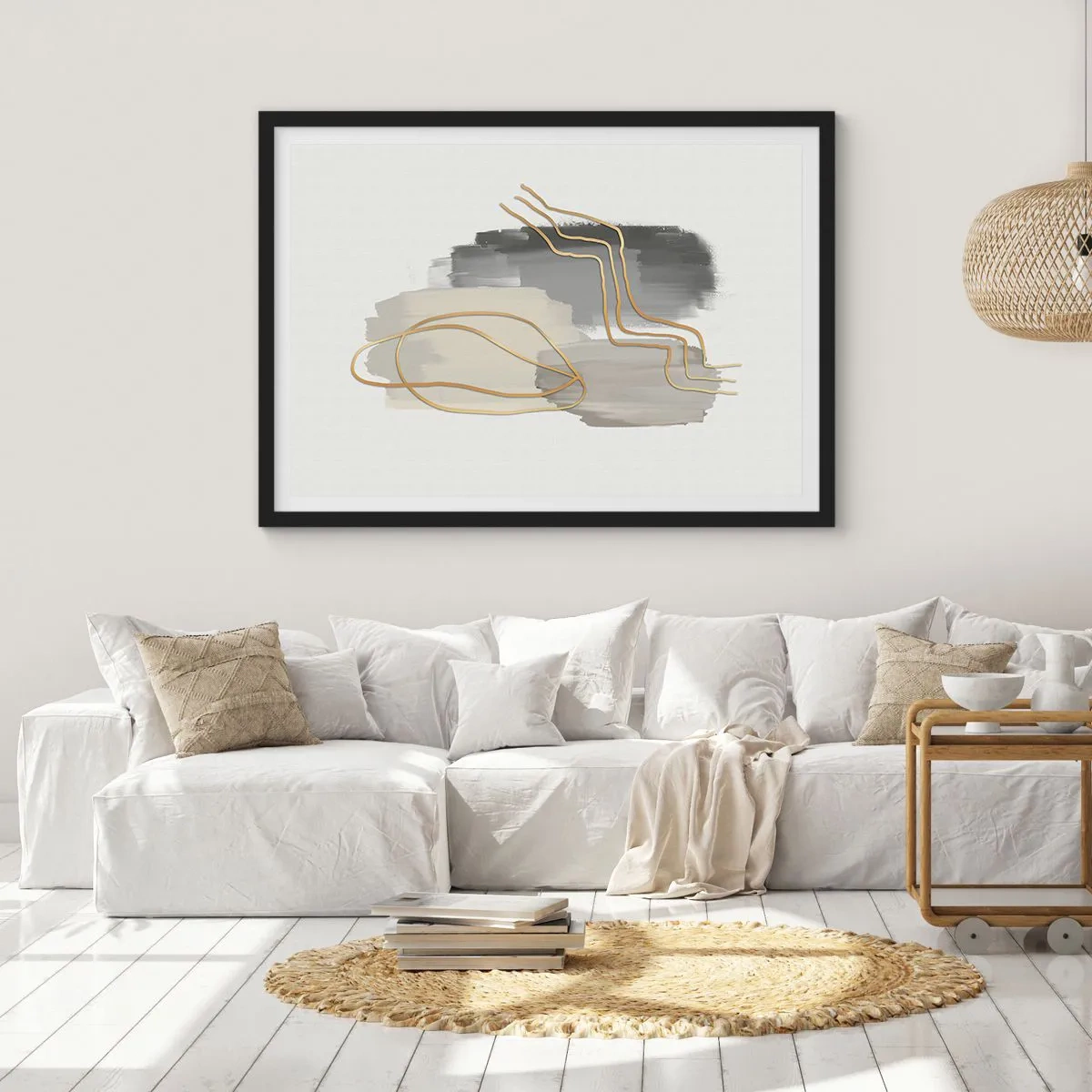 Plakat i sort ramme - Vedholdenhed og bevægelse - 100x70 cm