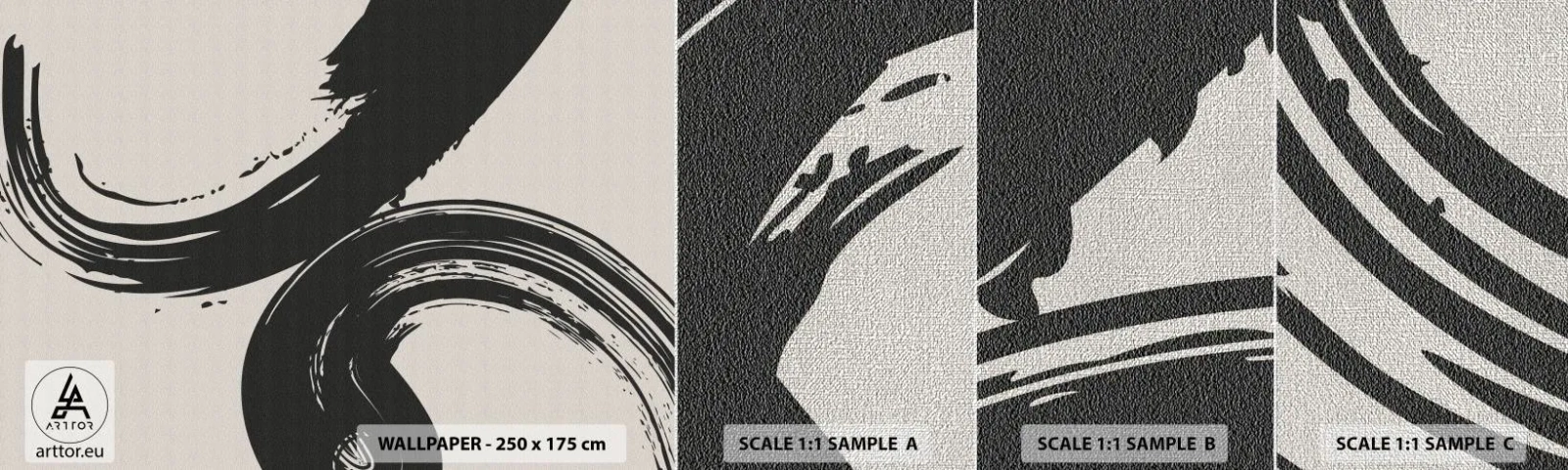 Prøve Fototapet Premium Canvas - Fejende og cirkulær - Stykke, Børste, Minimalisme - 100x30 cm