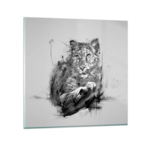 Billede på glas - Ja, jeg lytter godt efter - 40x40 cm