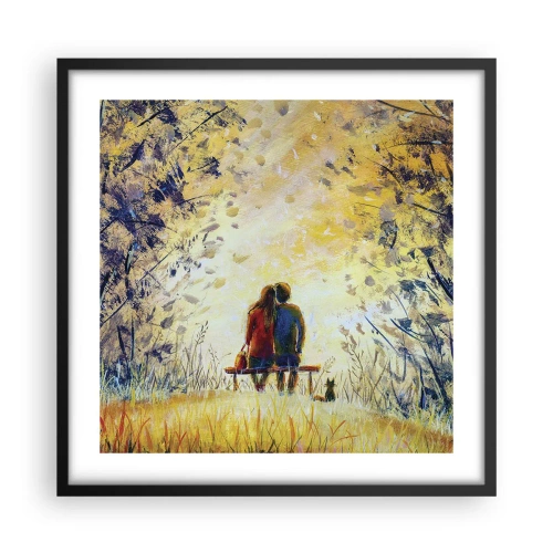 Plakat i sort ramme - Et magisk øjeblik - 50x50 cm