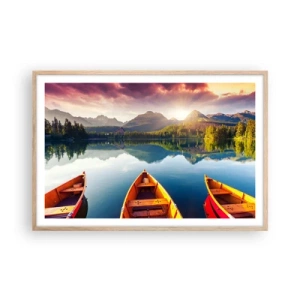 Plakat i ramme af lyst egetræ - Intet imod naturen - 91x61 cm