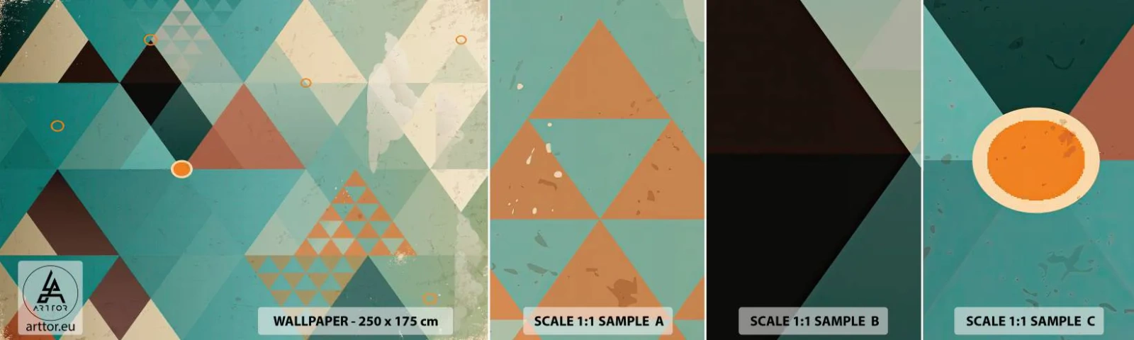 Prøve Fototapet Selvklæbende Deluxe Sticker - Enhed af mangfoldighed, mangfoldighed af enhed - Abstraktion, Stykke, Moderne mønster - 100x30 cm