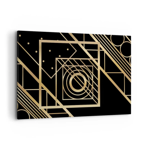 Lærredstryk - Billede på lærred - Gylden geometri - 120x80 cm