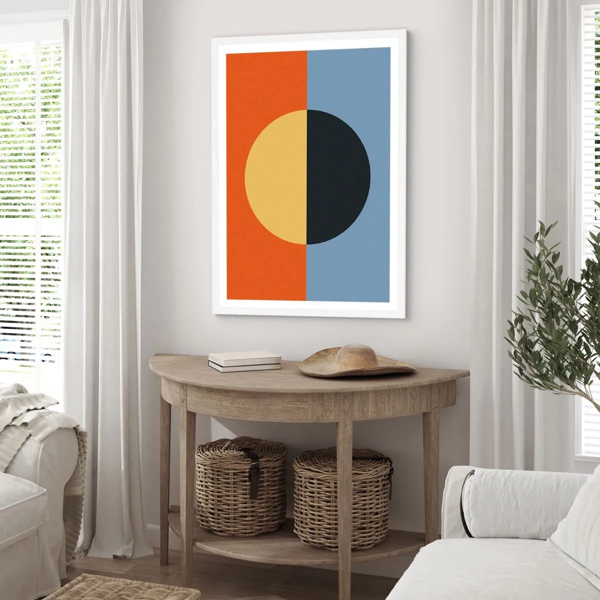 Plakat i hvid ramme - En sammensætning af varme og kølighed - 70x100 cm
