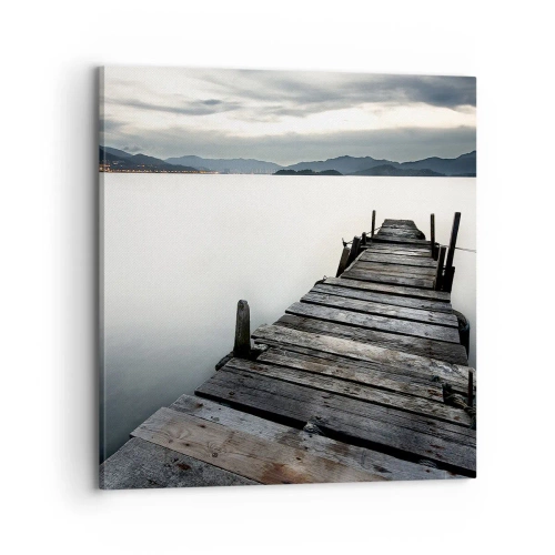 Lærredstryk - Billede på lærred - Fordyb dig i ro og fred - 70x70 cm