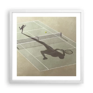 Plakat i hvid ramme - Overvind dig selv - 50x50 cm