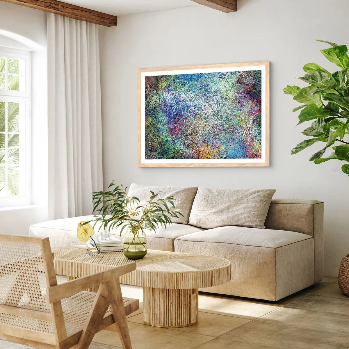 Plakat i ramme af lyst egetræ - Så enkelt er det ikke - 40x30 cm