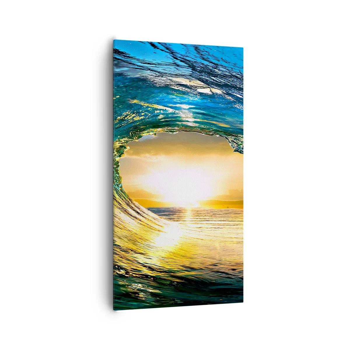 Lærredstryk - Billede på lærred - I smaragdgylden krystal - 65x120 cm