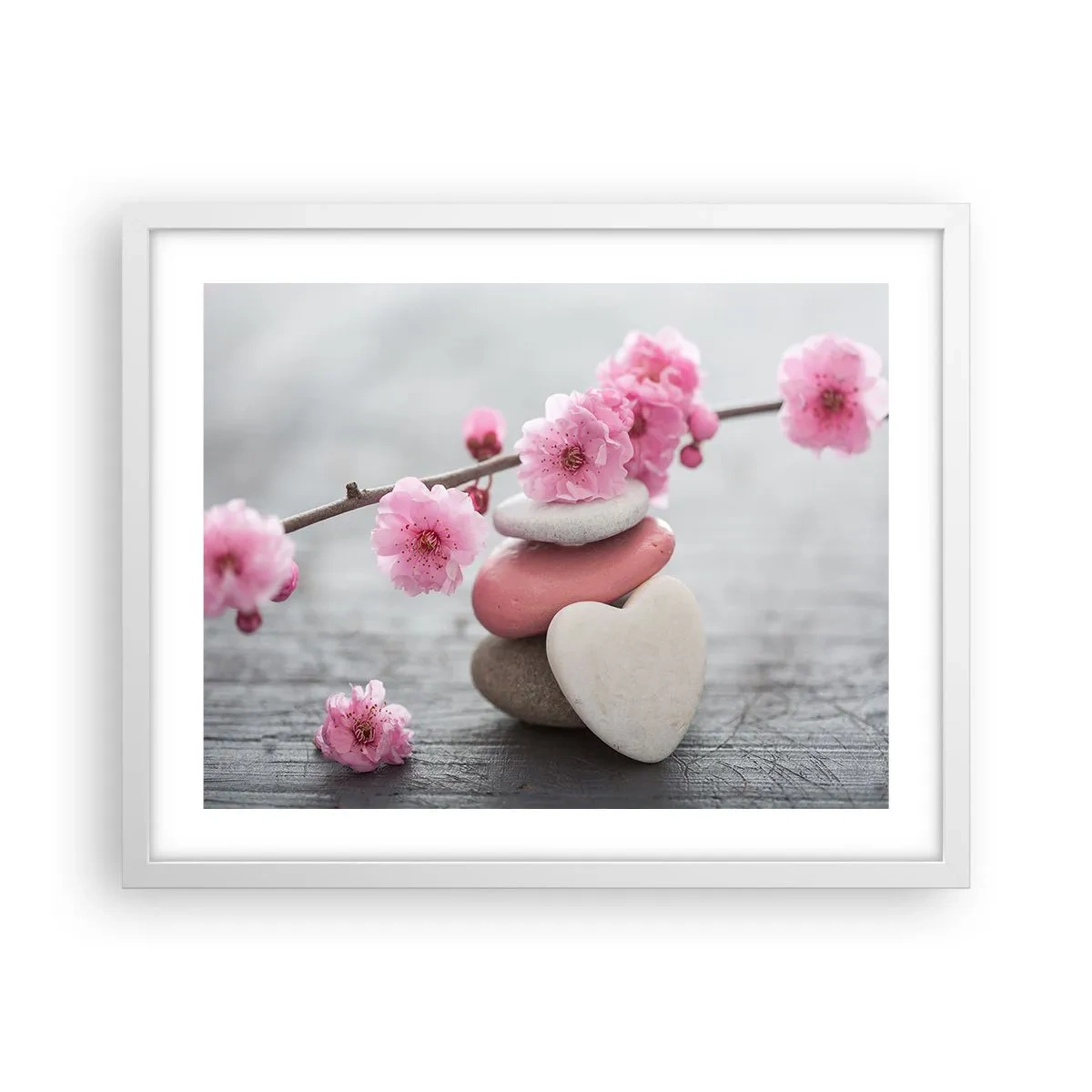 Plakat i hvid ramme - Kirsebærblomstens lyksalighed - 50x40 cm