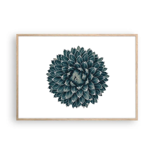 Plakat i ramme af lyst egetræ - Ørkenstjerne - 100x70 cm