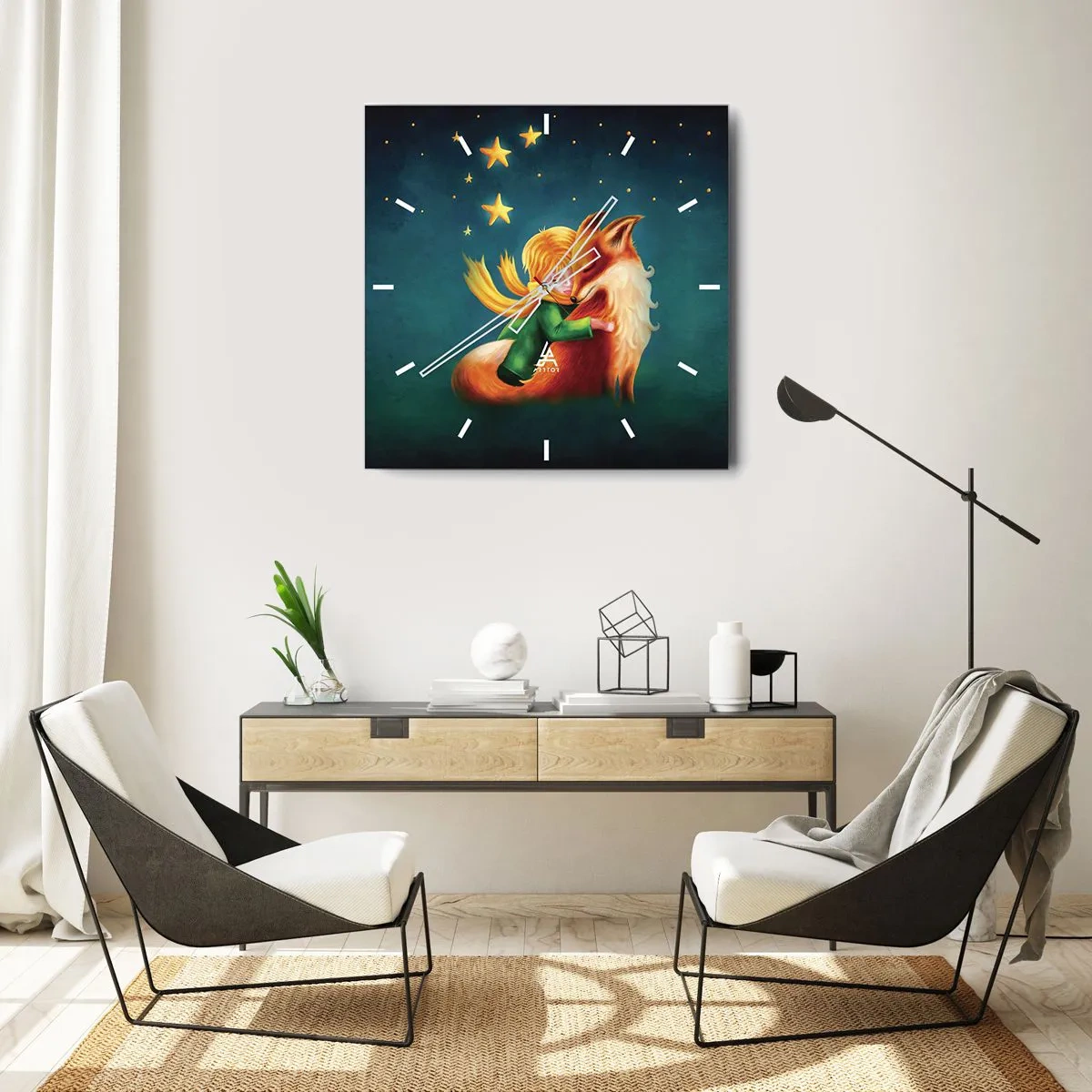 Vægur, Uret - Lille Prins - 40x40 cm
