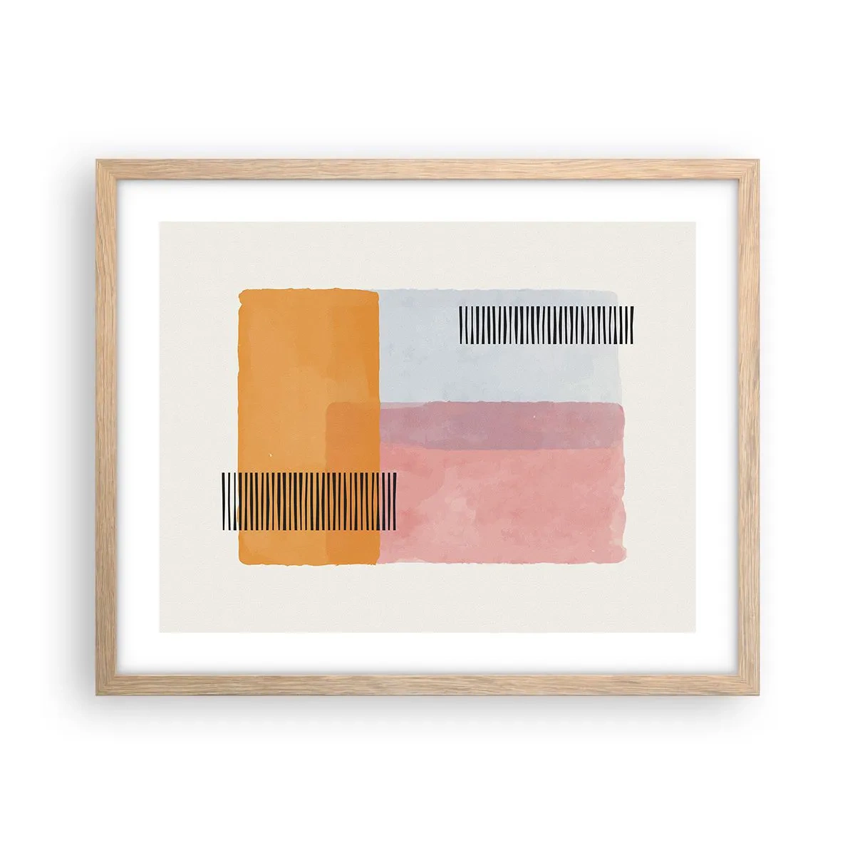 Plakat i ramme af lyst egetræ - Fra hjørne til hjørne - 50x40 cm