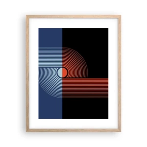 Plakat i ramme af lyst egetræ - I en geometrisk omfavnelse - 40x50 cm