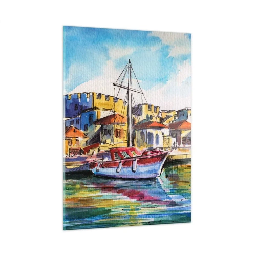 Billede på glas - Regnbue eftermiddag - 50x70 cm