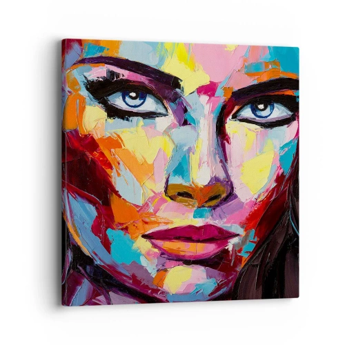 Lærredstryk - Billede på lærred - Også en farverig sjæl - 40x40 cm