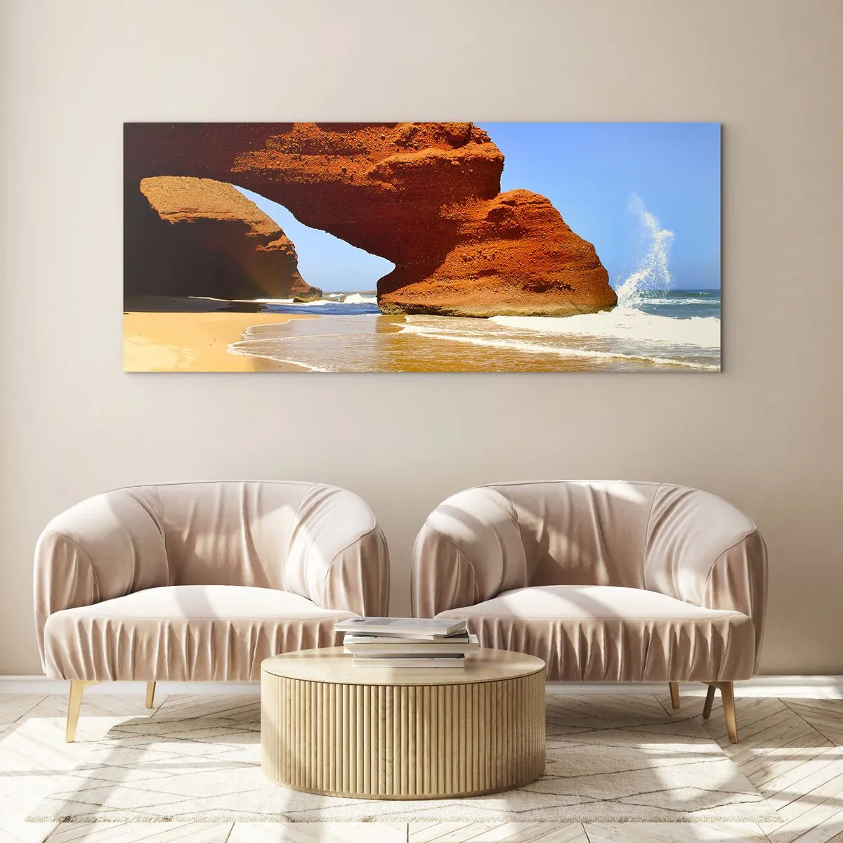 Billede på glas - Vand og vind i tusindvis af år - 140x50 cm