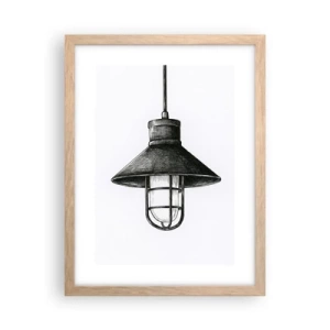 Plakat i ramme af lyst egetræ - Som for mange år siden... - 30x40 cm