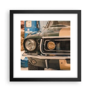 Plakat i sort ramme - Møde med en legende - 30x30 cm