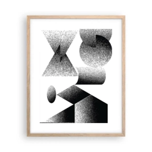 Plakat i ramme af lyst egetræ - Vinkler og ovaler - 40x50 cm