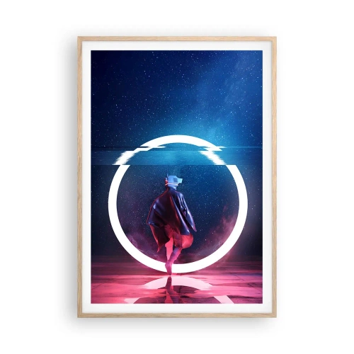 Plakat i ramme af lyst egetræ - Mellem verdener - 70x100 cm