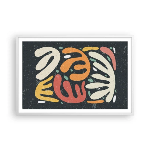 Plakat i hvid ramme - Komposition - jeg er ved at fange dig - 91x61 cm